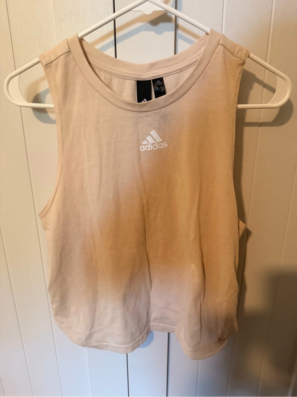 adidas Women's Ombre Muscle Tank in Beige and White